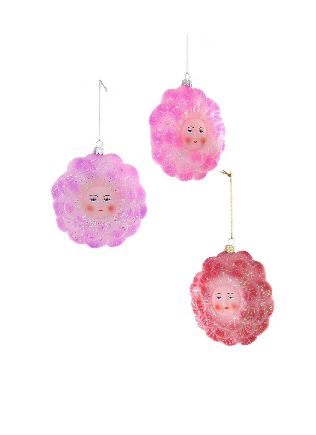 Enchanted Rose Face Glass Ornament