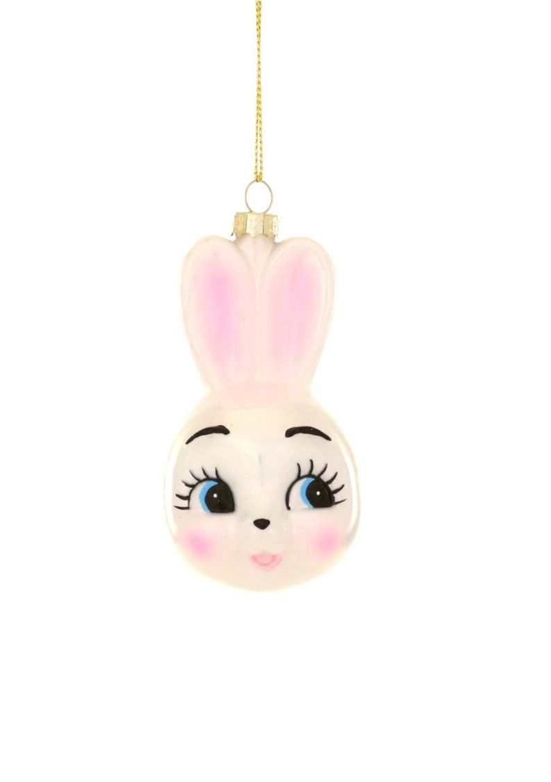 Cute Bunny Glass Ornament