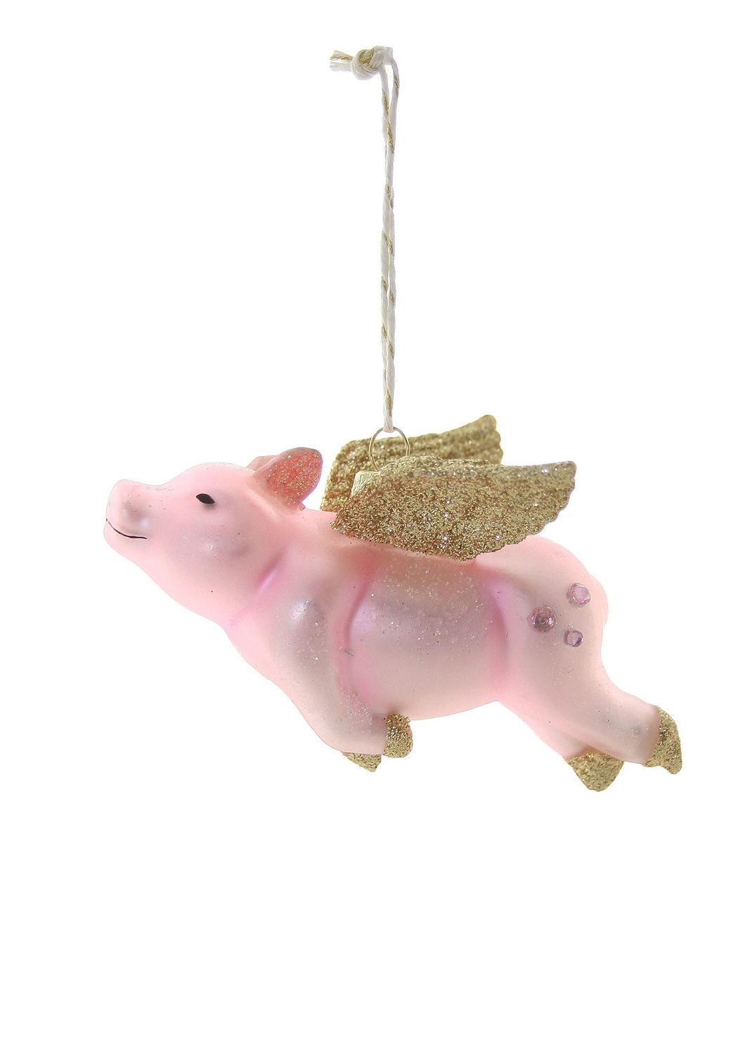 Flying Pig Glass Ornament