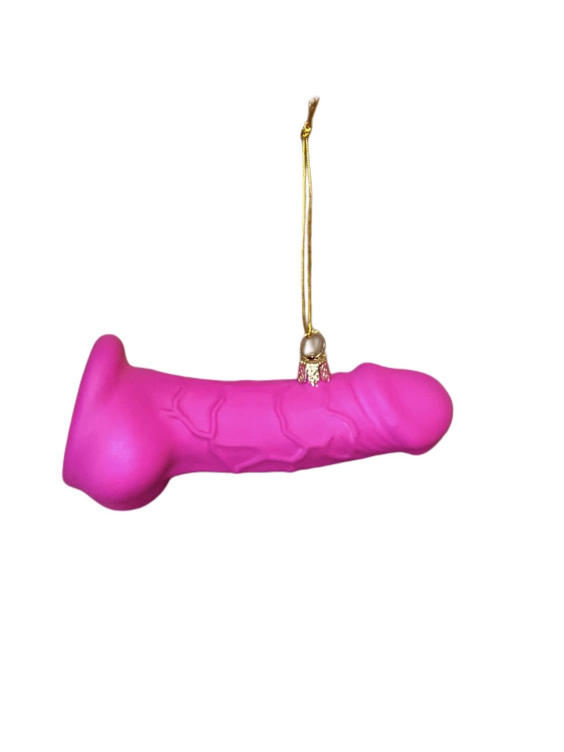 Fuchsia Pink Dildo Glass Ornament