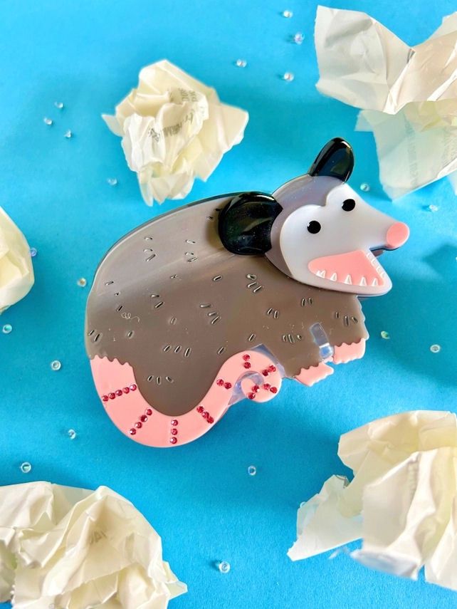 Opossum Hair Claw Clip