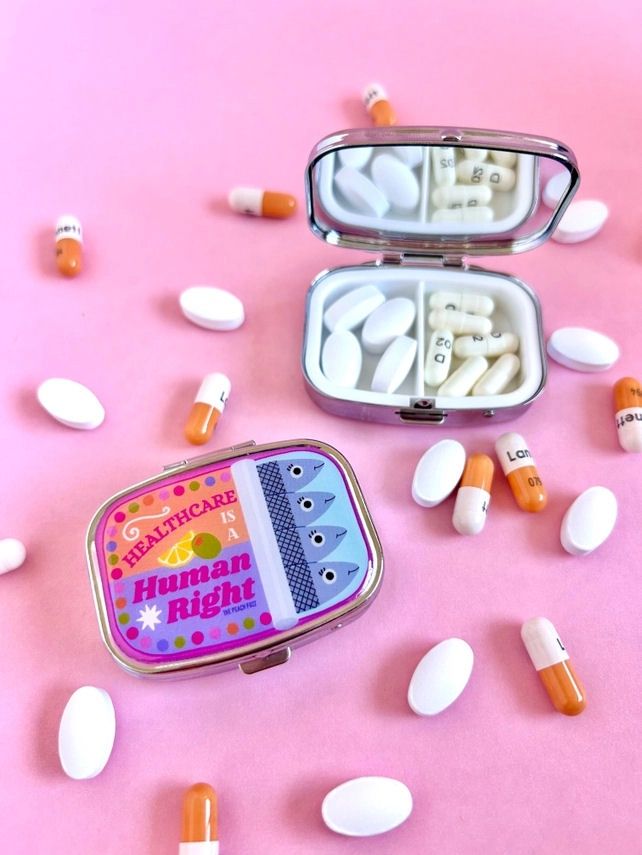 Healthcare Is A Human Right Sardine Tin Pill Case