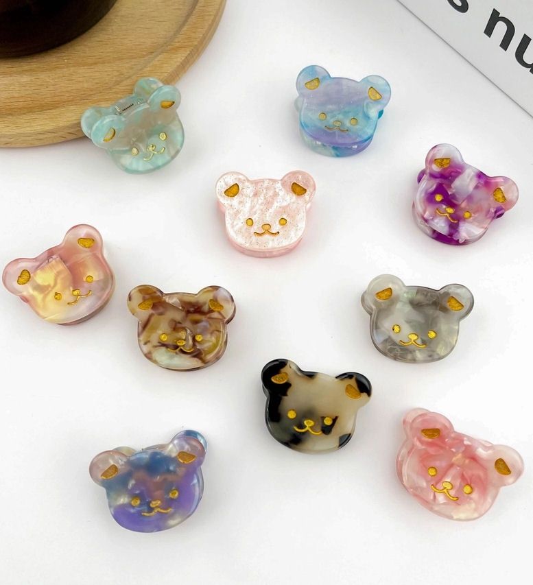 Mini Bear Head Assorted Claw Clip