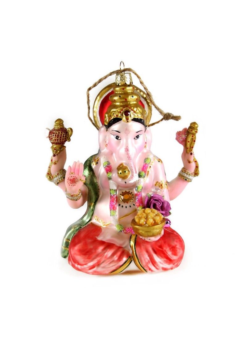 Large Ganesh Glass Ornament