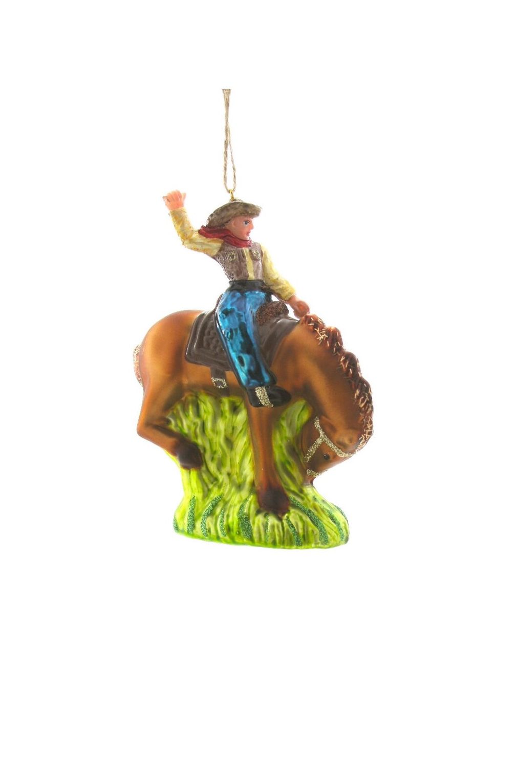 Vintage Cowboy Glass Ornament