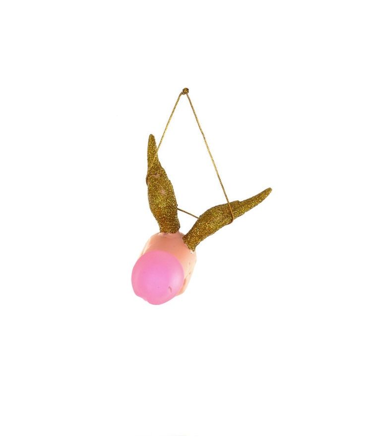 Winged Pink Penis Glass Ornament