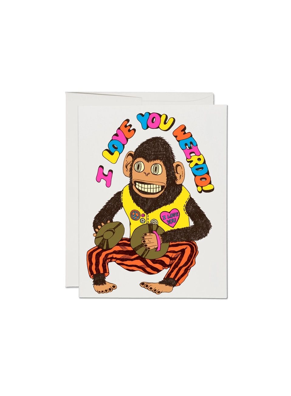 I Love You Weirdo Monkey Card