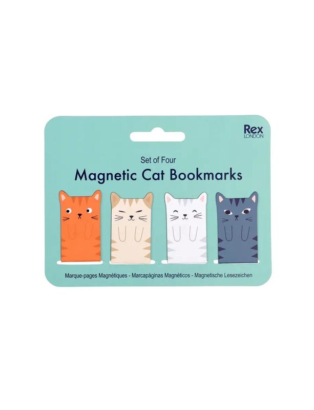 Magnetic Cat Set Of 4 Bookmarks