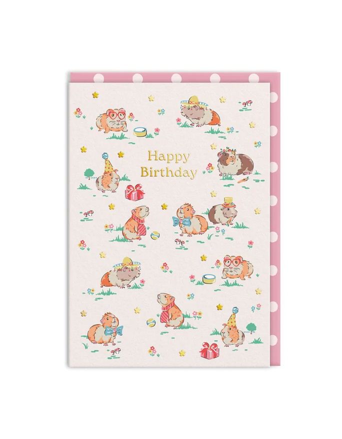 Guinea Pig Party Happy Birthday Card