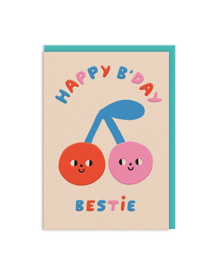 Happy B’day Bestie Cherry Card