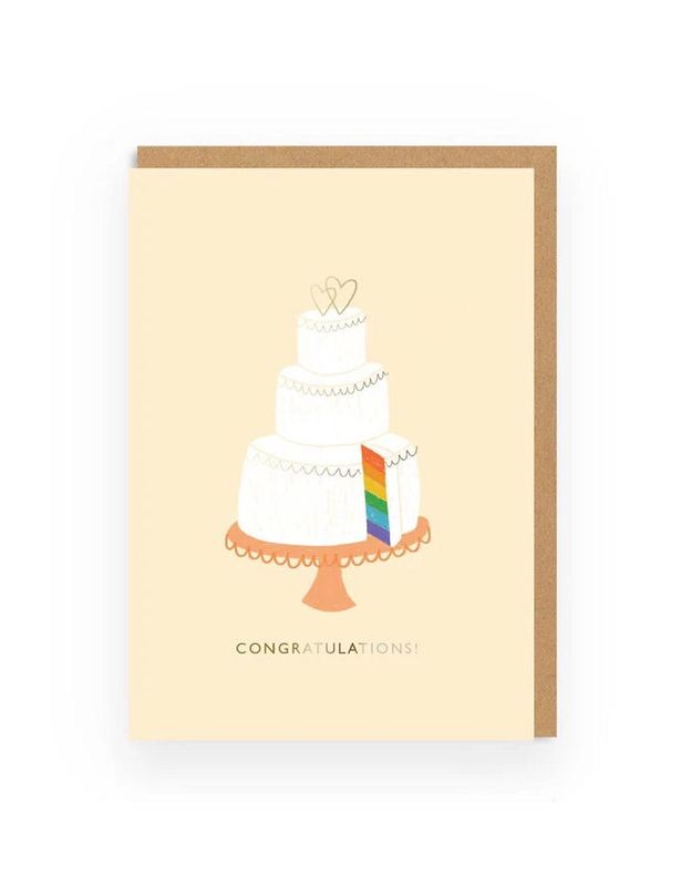 Congratulations Rainbow Wedding Cake  Card