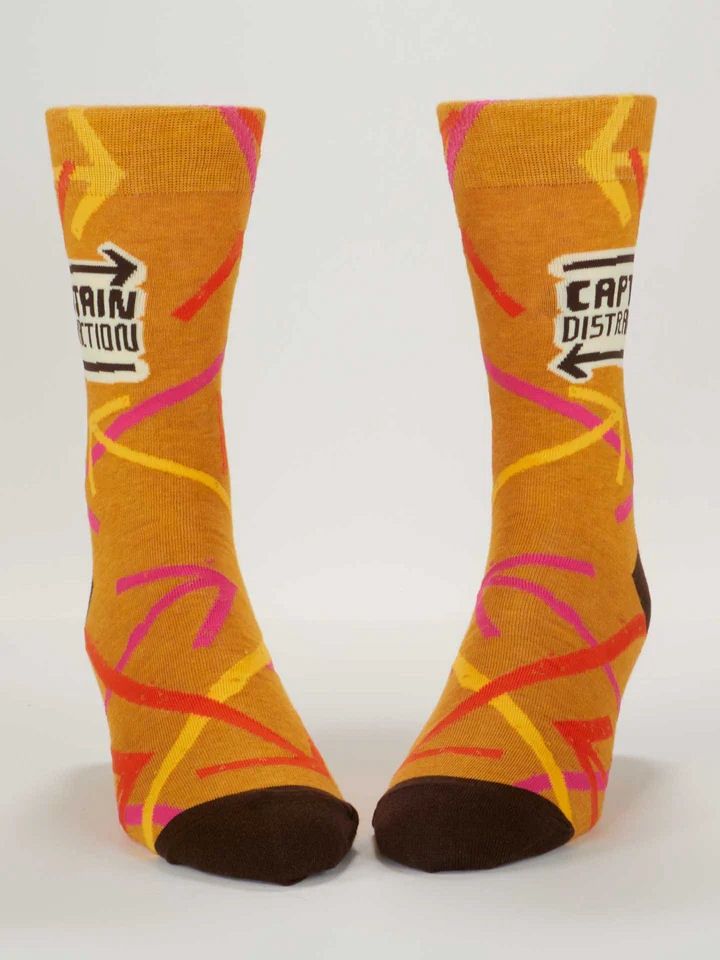 Captain Distraction Blue Q Men's Socks