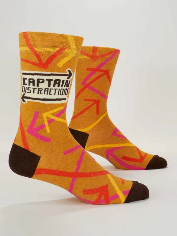 Captain Distraction Blue Q Men&#39;s Socks