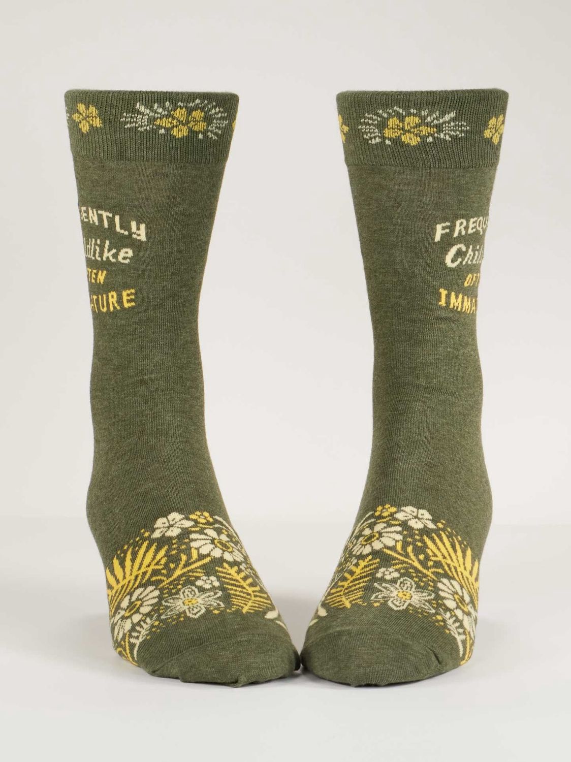 Frequently Childlike Often Immature Blue Q Men’s Socks
