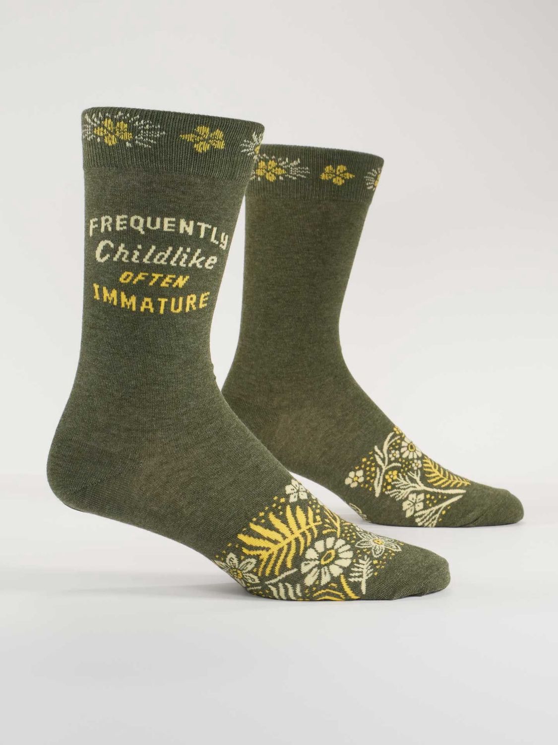 Frequently Childlike Often Immature Blue Q Men’s Socks