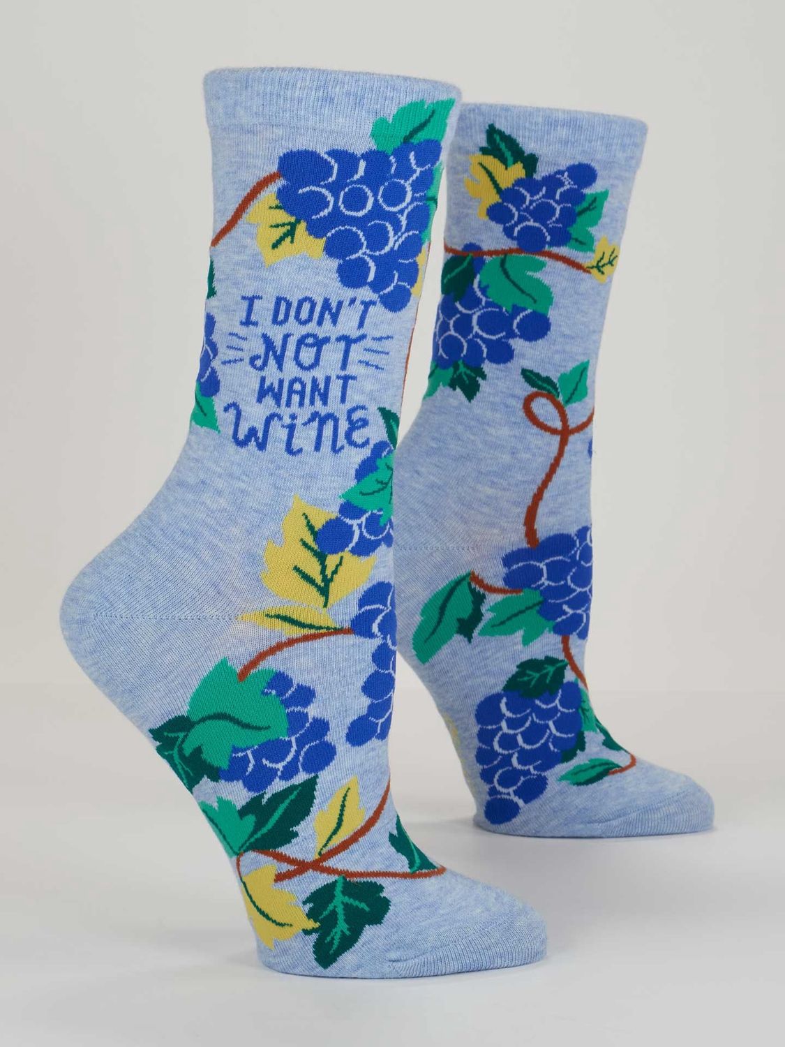 I Don’t Not Want Wine Women&#39;s Blue Q Socks