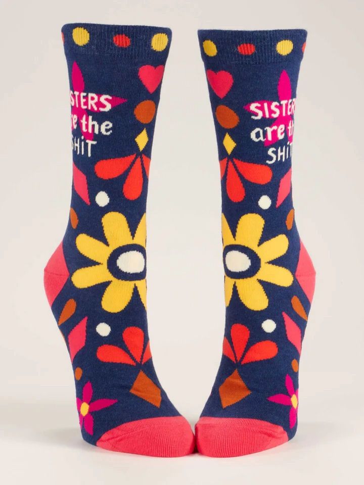 Sisters Are The Shit Blue Q Women's Socks