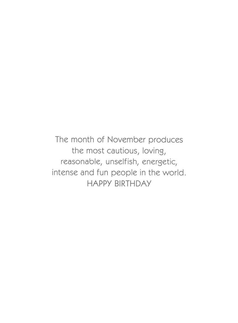 November Birthday Of The Month Card