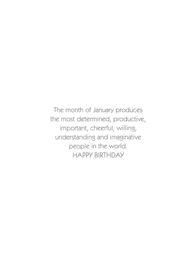 January Birthday Of The Month Card