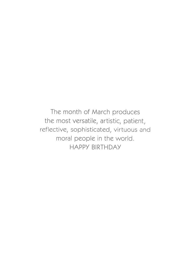 March Birthday Of The Month Card