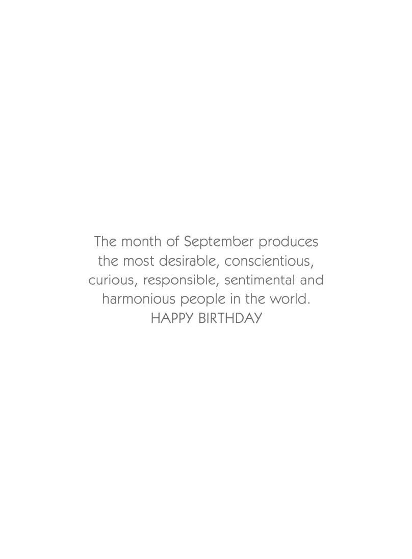 September Birthday Of The Month Card