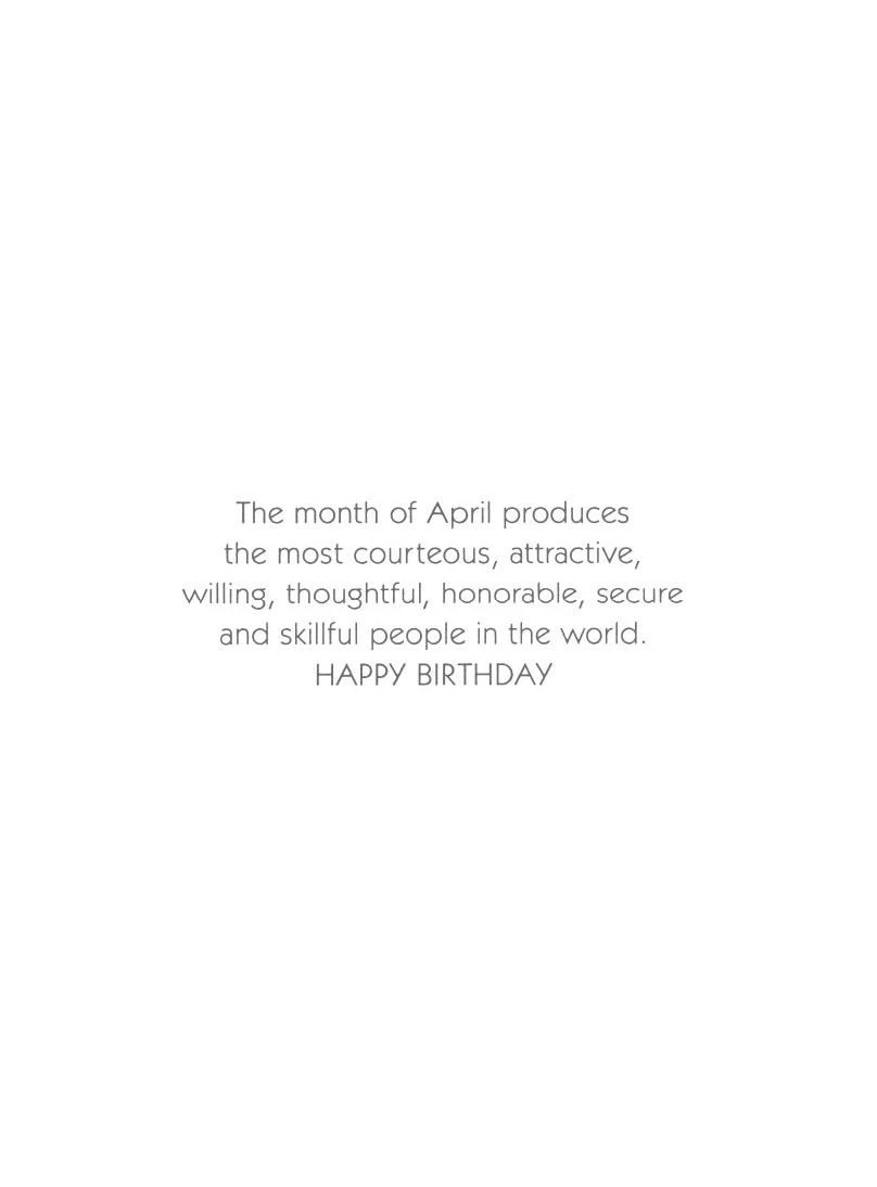 April Birthday Of The Month Card