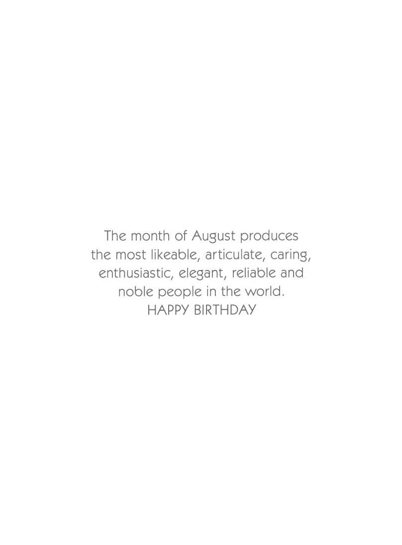 August Birthday Of The Month Card