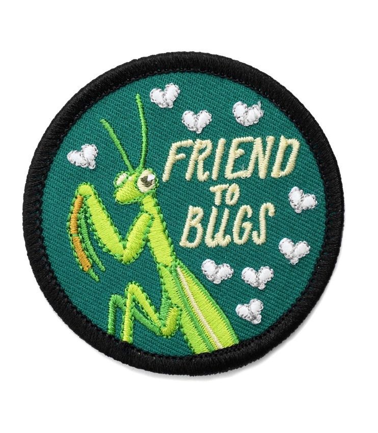 Friend To Bugs Praying Mantis Iron On Patch