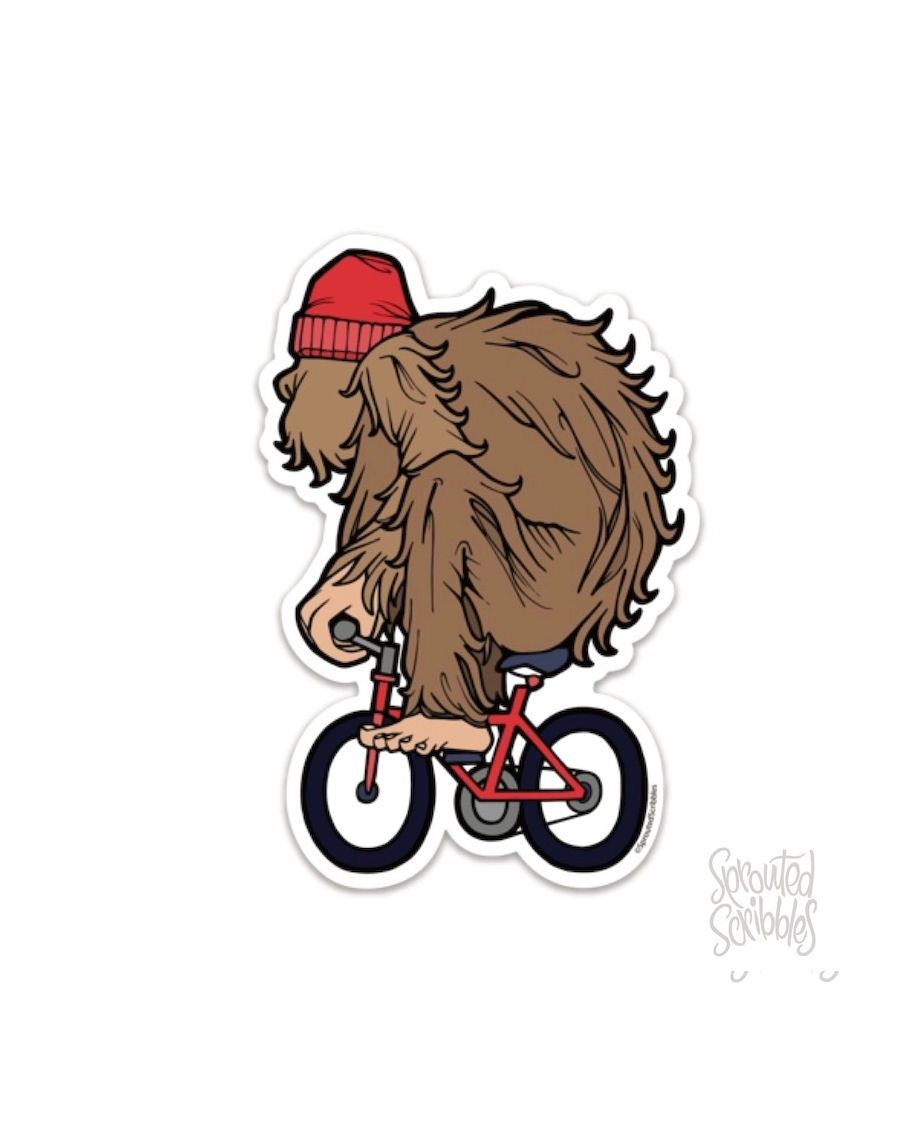 Bigfoot On A Bike Sticker