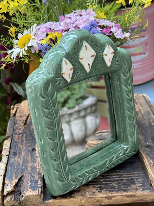 Sage Green Stoneware Mirror