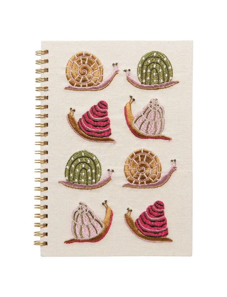 Embroidered Snail Notebook