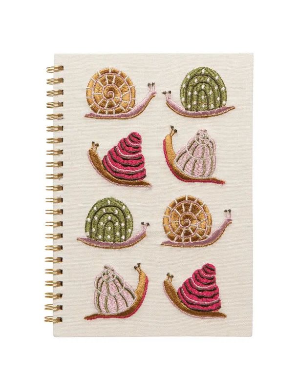 Embroidered Snail Notebook