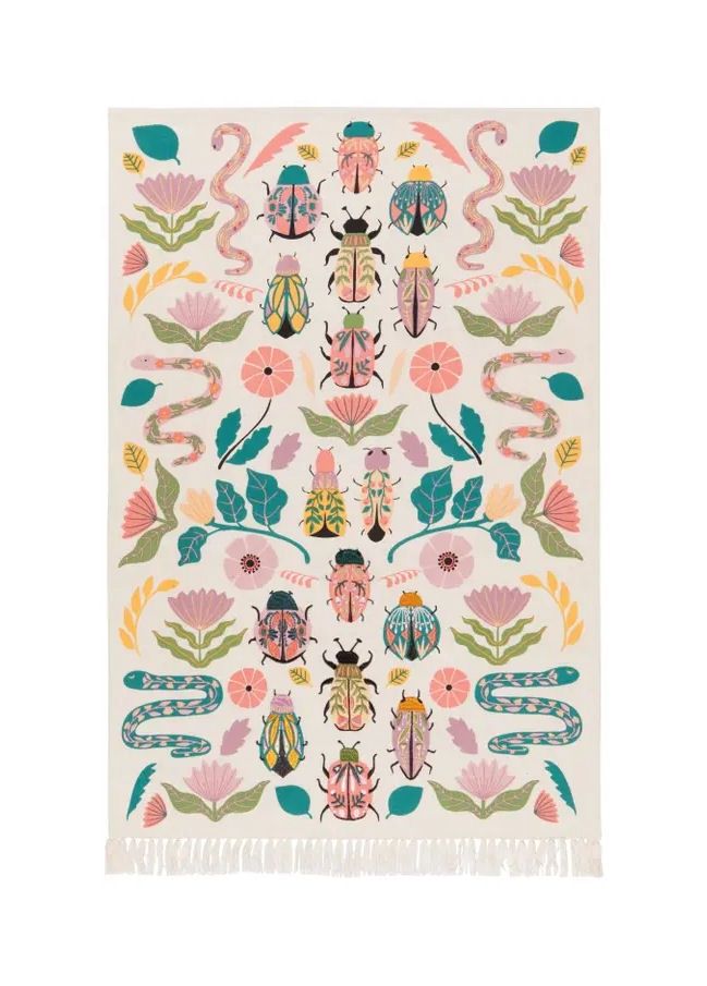 Beetle Insects Amulet Embroidered Dish Towel