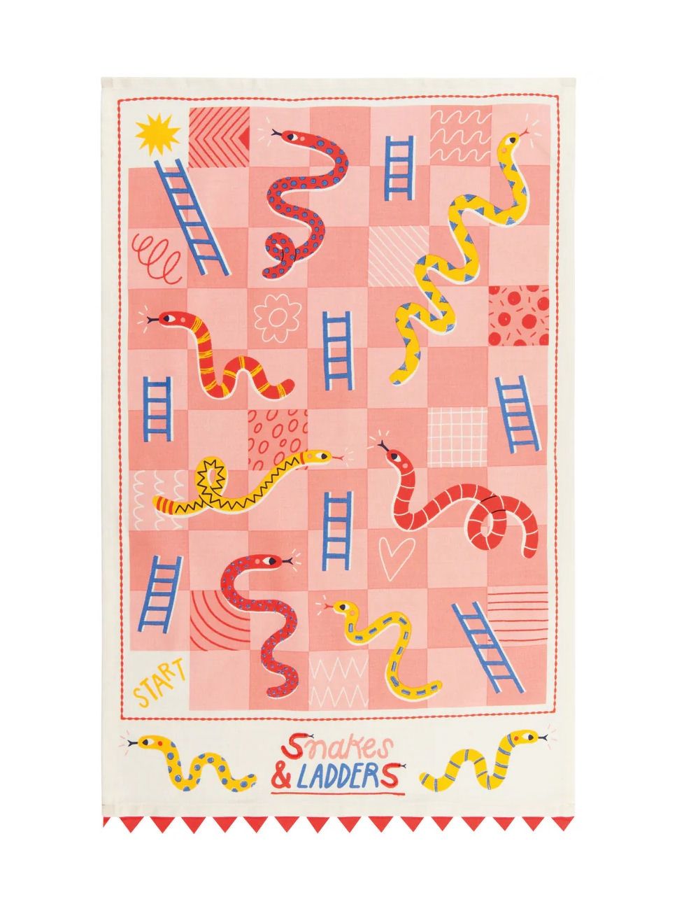Snakes And Ladders Dish Towel
