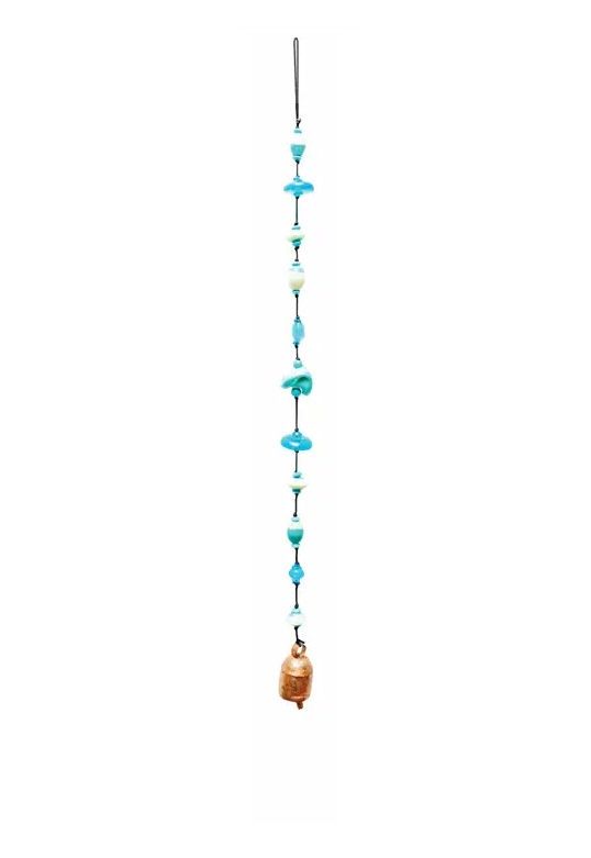 Turquoise Colored Splendor Strand Of Beads And Bell