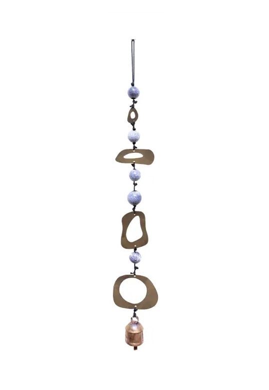 Ascending Metal Ovals Beads And Bell Chime
