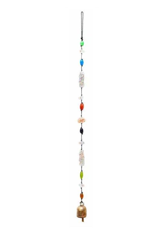 Speckled Glass Beads And Bell
