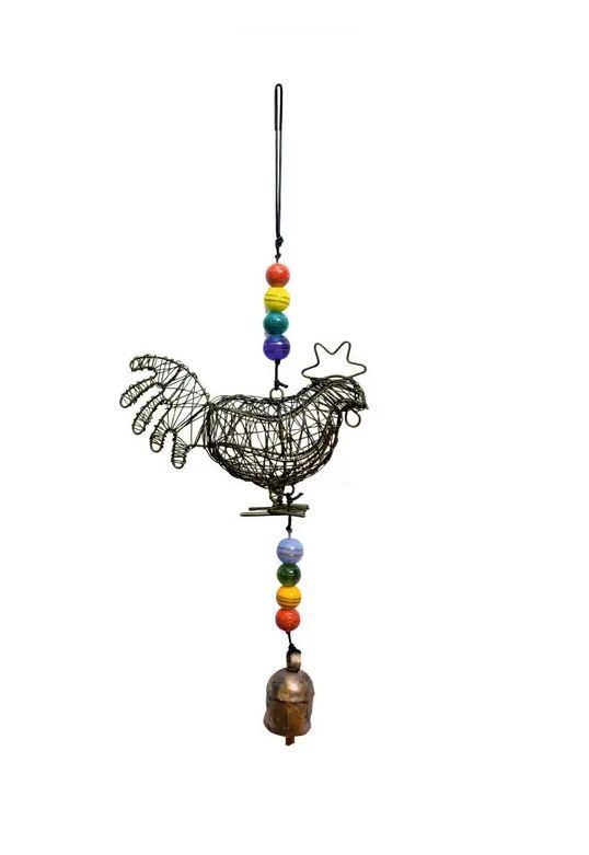 Wired Rooster Beads And Bell