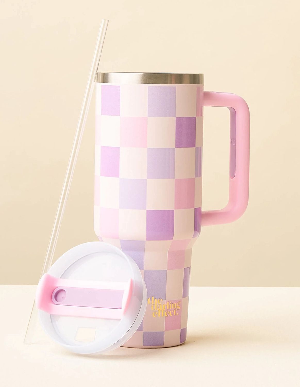 Purple Checkered Tumbler