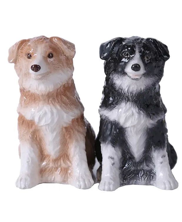 Border Collie Dogs Salt And Pepper Shaker Set