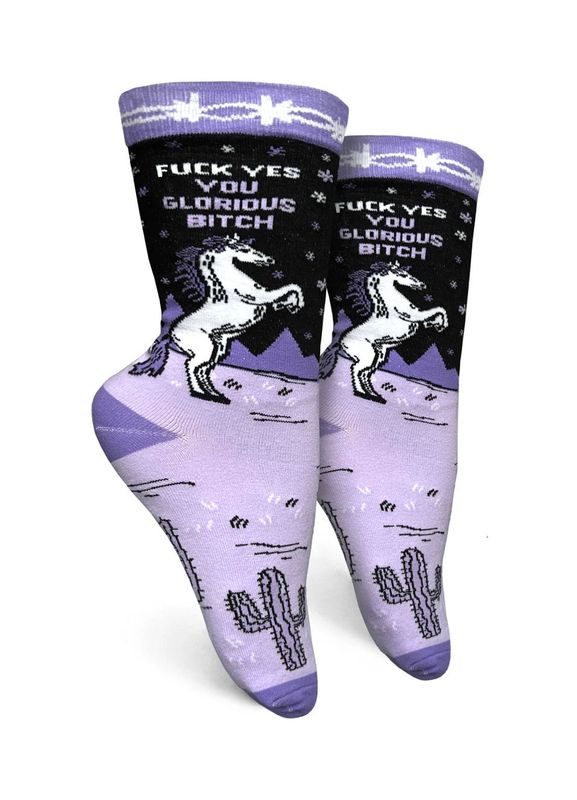 Fuck Yes You Glorious Bitch Women&#39;s Crew Socks