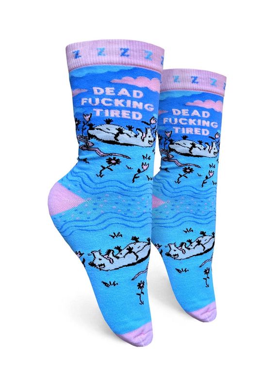 Dead Fucking Tired Women&#39;s Crew Socks