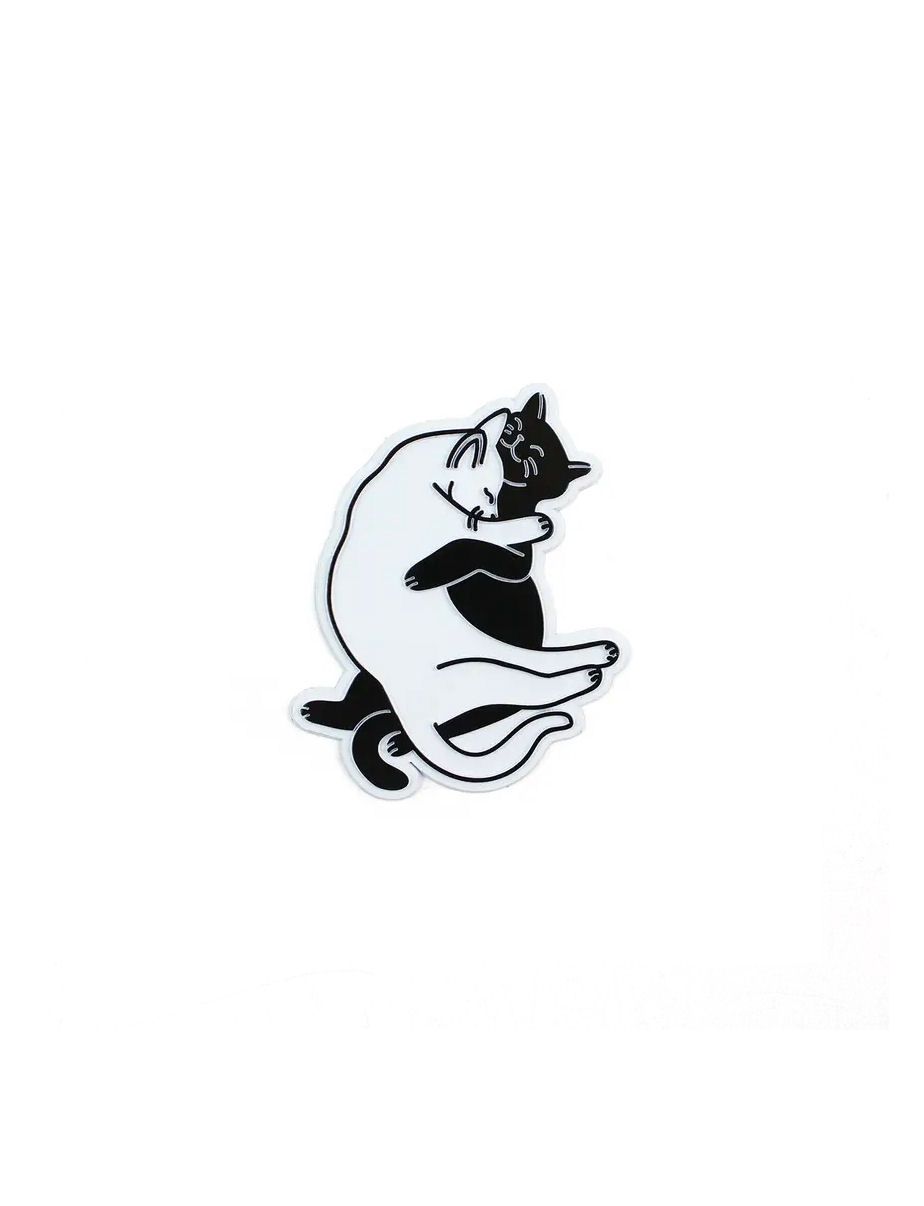 Snuggle Black And White Cats Magnet