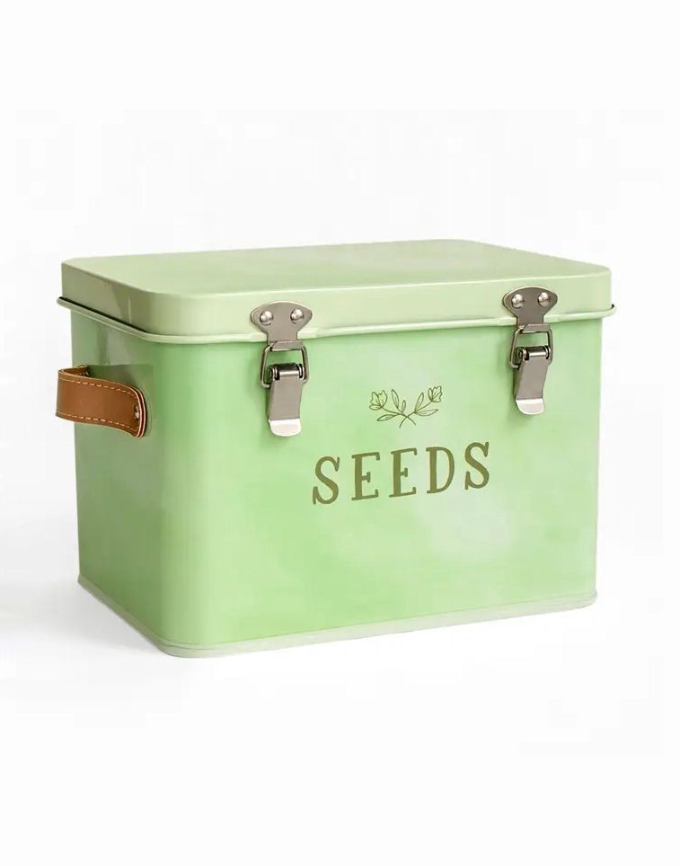 Green Thumb Tin Seed Storage Box