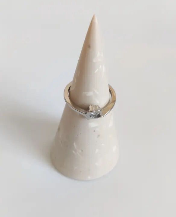 Terrazzo Neutral Beige Cone Ring Holder