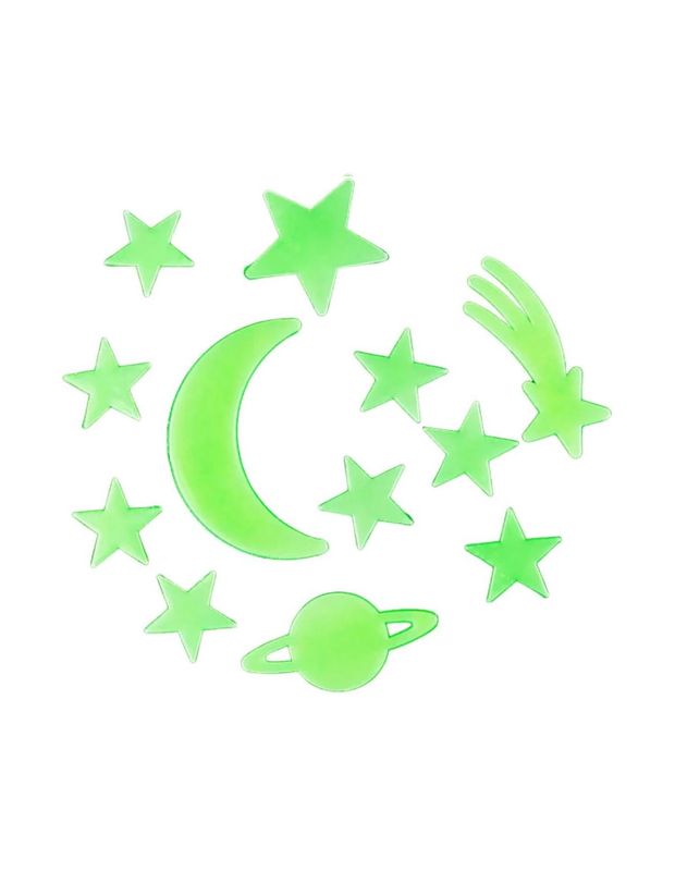 Glow In The Dark Star And Moon Stick Ons Set