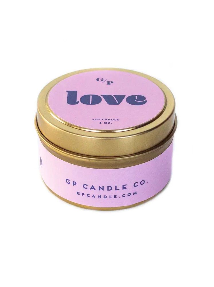 Love Just Because Tin Candle