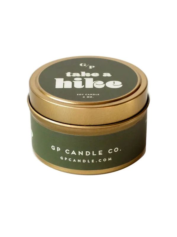 Take A Hike Tin Candle