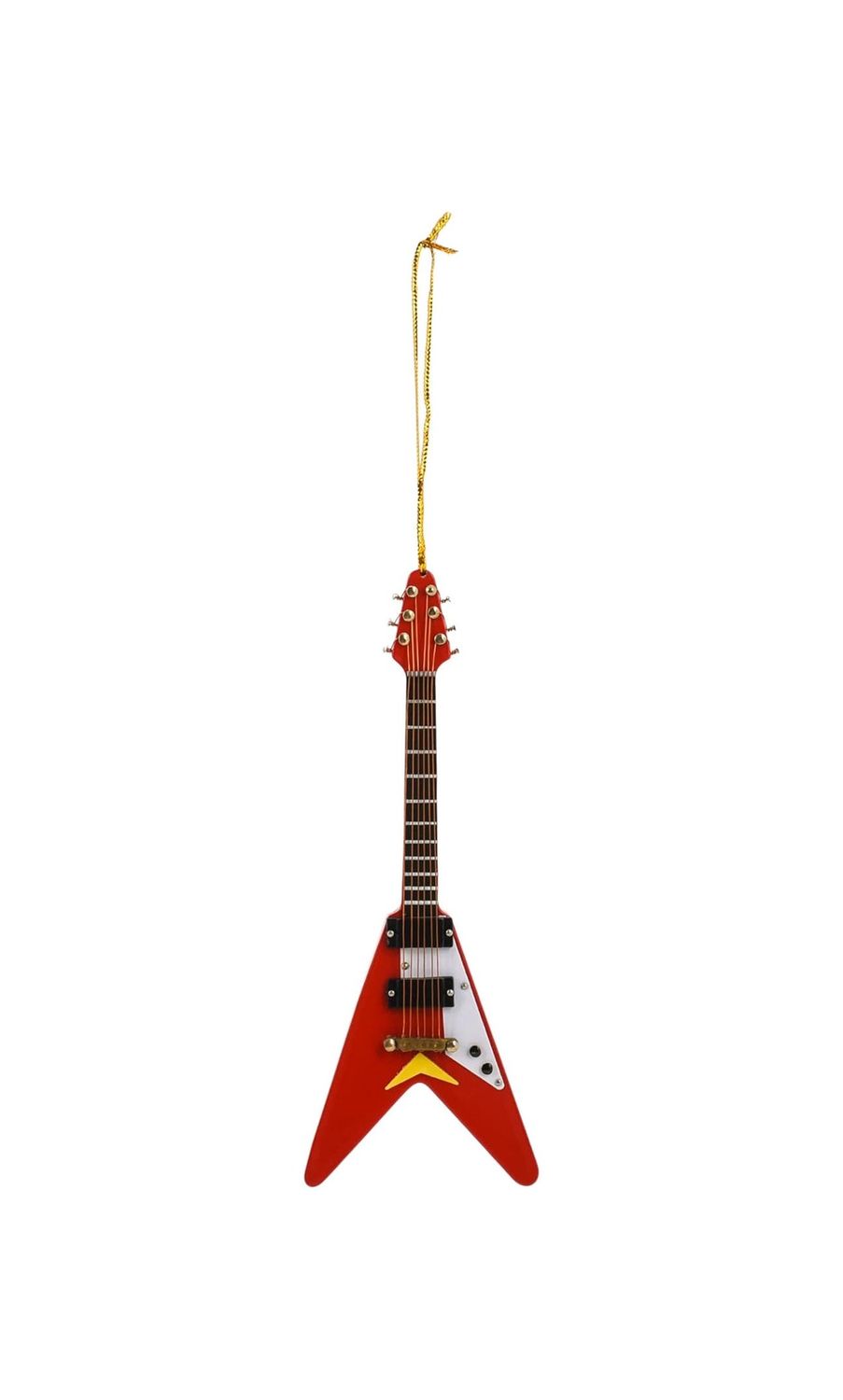 Red Electric Flying V Guitar Ornament