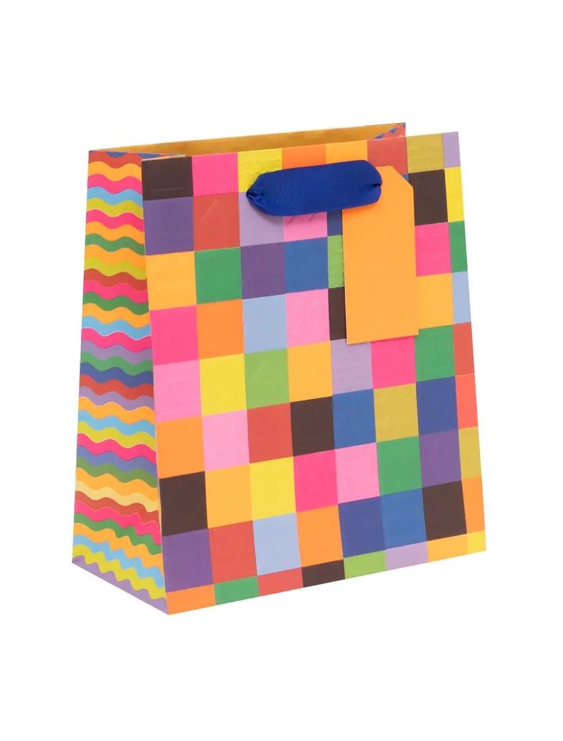 Rainbow Checkered Medium Gift Bag
